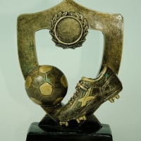 Статуэтка - Футбольный Кубок - Щит с бутсой и мячом, золото