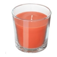 Ароматическая свеча в стакане, Персик и апельсин, оранжевый