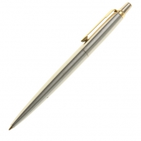 Ручка шариковая Parker Jotter Core K691 Stainless Steel GT M, корпус серебристый глянцевый (золото), синие чернила