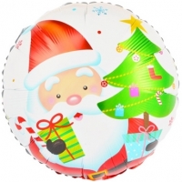 Фольга на воздухе Круг,Дед Мороз с подарками