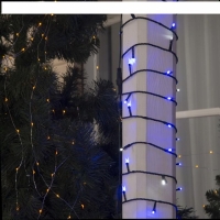 Гирлянда Клип-лайт уличная УМС, 100 м, , мерцание, нить тёмная, свечение синее