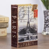 Сейф-книга дерево шёлк Панорама Парижа