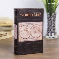 Сейф-книга дерево Карта мира