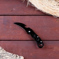 Нож-керамбит Круги, черная рукоять, лезвие 6 см