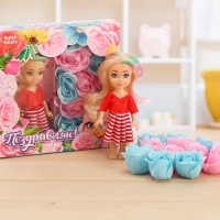 Набор подарочный «Поздравляю!» кукла с мыльными лепестками, МИКС