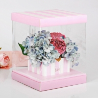 Коробка для цветов с вазой и PVC-окнами With Love