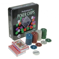 Покер, набор для игры (карты 2 колоды, фишки 100 шт) с номиналом.