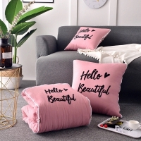 Подушка одеяло 2в1 розовое Hello Beautiful