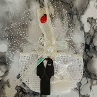 Свадебная сумочка на липучке магнит Жених и невеста.