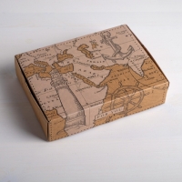 Коробка подарочная складная крафтовая, упаковка, «Карта».