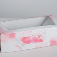 Коробка складная с PVC-окном «Цветы».